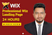create wix website,wix landing page, design or redesign within 24 hours