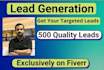 do linkedin research b2b lead generation and data entry service