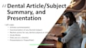 create dental subjects presentation review summary and study notes