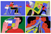create a unique flat illustration