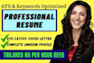 write professional resume and cover letter