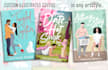 design illustrated romance book covers for amazon kdp