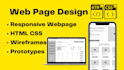 do HTML CSS web design, wireframes and prototypes
