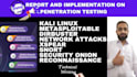 make penetration test and cybersecurity report in kali linux
