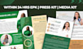 design professional press kit, epk, one sheet, media kit