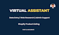 be your virtual assistant for data entry, web research, product listing