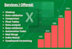 do ms excel data analysis, comparison, pivot table, vlookup graph, mail merge