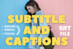 transcribe video and create closed captions srt vtt files