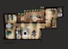 draw detailed architectural sketch floor plan of apartment, house or other space
