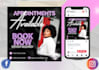 create hair extension, beauty, salon flyer, event flyer