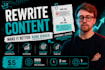rewrite and improve website content and articles for SEO