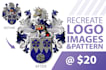 trace, vectorize, redraw logo and recreate image into vector