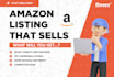 do amazon listing copywriting, listing optimization and a plus