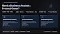 be your business analyst, product owner, and project manager
