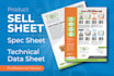 design professional product sell sheet, datasheet or technical spec sheet