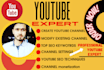 create,setup youtube channel professionally