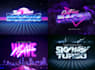 make an 80s style retro text logo
