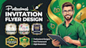 design a professional invitation flyer for wedding birthday and event