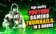 design high quality youtube gaming thumbnails in 3hours