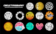 make design circle typography logo or illustration for brand
