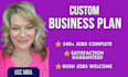 create your custom business plan including a full feasibility analysis