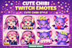 draw cute kawaii chibi emotes for twitch and discord