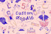 create cute doodle art pattern illustrations