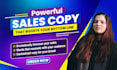 write sales copy for your sales page, landing page and website
