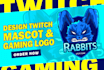 design twitch mascot and gaming logo