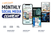 create monthly social media posts with captions for your business