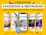 create facebook ad creative, youtube banner and instagram post