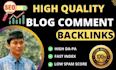 build 450 high quality manual blog comment backlinks