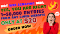 python web scraping up to 50,000 entries for just 30