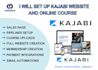 set up your kajabi online course, kajabi website and pipeline sequence, kajabi