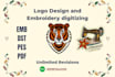 digitize the logo into embroidery dst, emb and pes