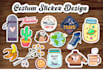 design creative badge, patch, sticker, die cut, decal, logo design