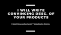 write convincing descriptions of your products