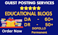 do SEO authority backlinks on da50 education blogs