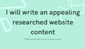 write an appealing researched website content