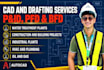 make p and id, pid with bfd, pfd, equipment list and tagging
