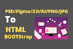convert PSD to html css with bootstrap 5 responsive html xd to html website