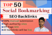 manually 50 bookmarking submissions high da SEO backlinks