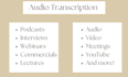 transcribe video or audio to text transcription