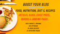 write diet, food, and nutrition blogs and articles