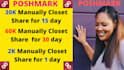 share your poshmark closet manually more than 60k