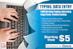get any data entry or typing work done fast in 2 hours