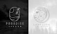 do modern line art text or badge logo design