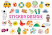 design unique logo, sticker, badge, patch die cut and decal