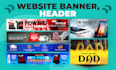design a professional website banner, ad or header