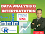 do data analysis and interpretation in r, python spss, stata eviews amos